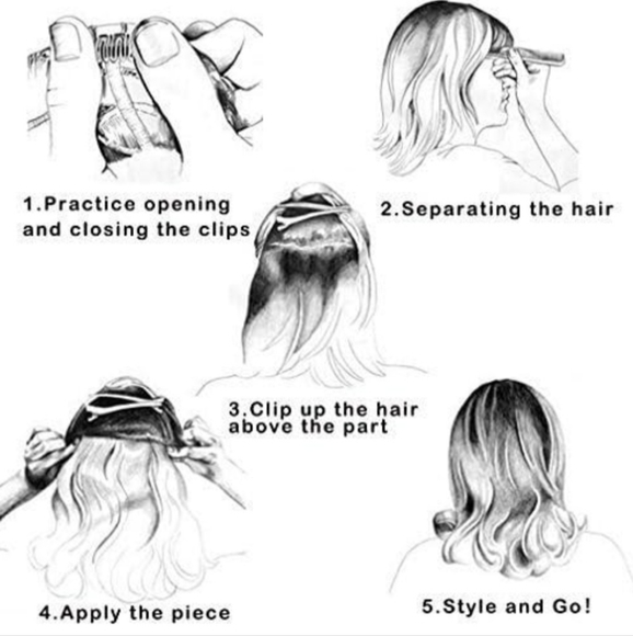 20" 1-Pack 3/4 Full Head Wavy Clip in Synthetic Hair Extensions - Picture 7 of 14